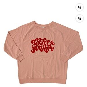 Wildfox "Coffee & Sunshine" Pink French Terry Sweatshirt Small